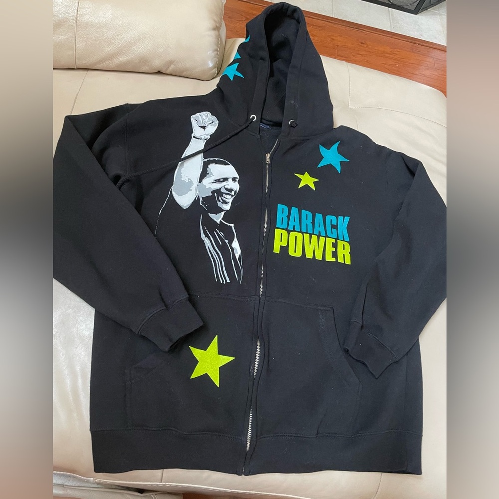 Vintage Barack Obama Barack Power Sweatshirt, Men's Medium